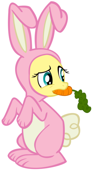 Size: 1130x2041 | Tagged: artist:donnyku, bunny costume, bunnyshy, carrot, clothes, cute, derpibooru import, fluttershy, safe