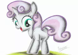 Size: 2323x1632 | Tagged: artist:patoriotto, derpibooru import, pixiv, plot, safe, sweetie belle, traditional art