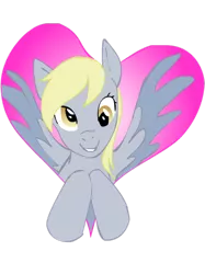 Size: 800x1067 | Tagged: safe, artist:zowieblaze, derpibooru import, derpy hooves, pegasus, pony, female, heart, mare, simple background, solo, transparent background