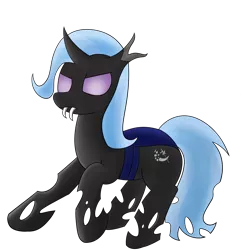Size: 2000x2000 | Tagged: artist:dragonfoorm, changeling, changelingified, derpibooru import, high res, safe, simple background, solo, species swap, transparent background, trixie
