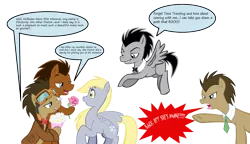 Size: 2880x1656 | Tagged: safe, derpibooru import, derpy hooves, doctor whooves, time turner, pegasus, pony, clockwise whooves, derpy hooves gets all the doctors, derpy hooves gets all the stallions, discord whooves, doctorderpy, female, male, mare, self ponidox, shipping, straight