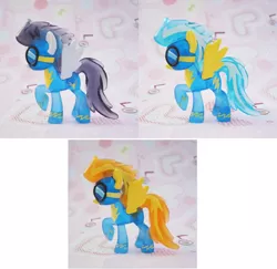 Size: 1000x972 | Tagged: safe, derpibooru import, official, misty fly, soarin', spitfire, pony, blind bag, irl, photo, toy, wonderbolts