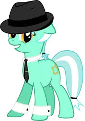 Size: 3075x4376 | Tagged: artist:up1ter, cufflinks, cuffs (clothes), derpibooru import, hat, lyra heartstrings, necktie, safe, simple background, solo, transparent background, trilby, vector