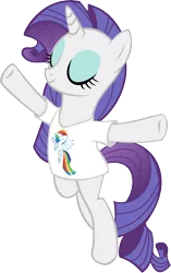 Size: 6270x10011 | Tagged: safe, artist:up1ter, derpibooru import, rainbow dash, rarity, pony, absurd resolution, bipedal, clothes, crush, fan, female, implied crush, implied shipping, lesbian, raridash, shipping, shirt, simple background, transparent background, t-shirt, vector
