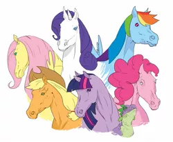 Size: 1441x1188 | Tagged: applejack, derpibooru import, fluttershy, mane seven, mane six, pinkie pie, rainbow dash, rarity, realistic, safe, spike, twilight sparkle