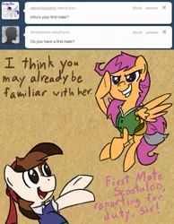 Size: 639x825 | Tagged: artist:eliwood10, ask, ask captain pipsqueak, derpibooru import, pipsqueak, safe, scootaloo, tumblr