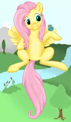 Size: 756x1297 | Tagged: safe, artist:cynicalmoose, derpibooru import, fluttershy, bird, pony, wings