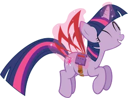 Size: 10031x7694 | Tagged: safe, artist:up1ter, derpibooru import, twilight sparkle, pony, unicorn, absurd resolution, artificial wings, augmented, cute, eyes closed, female, glowing horn, grin, happy, horn, magic, magic wings, magitek, mare, simple background, smiling, solo, transparent background, unicorn twilight, vector, wings