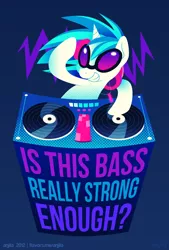 Size: 540x800 | Tagged: dead source, safe, artist:anjila, derpibooru import, vinyl scratch, pony, unicorn, pendulum, solo, turntable