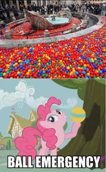 Size: 403x655 | Tagged: artist:graziano-cecchini, ball emergency, derpibooru import, edit, edited screencap, it's about time, pinkie pie, safe, screencap