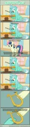 Size: 1063x4413 | Tagged: safe, artist:tritebristle, derpibooru import, bon bon, lyra heartstrings, sweetie drops, earth pony, pony, unicorn, comic:heartstrings, comic, food, harp, musical instrument, nom, sandwich