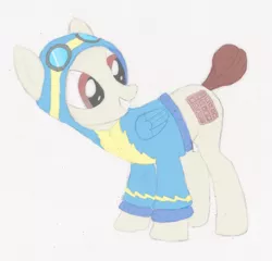 Size: 900x863 | Tagged: artist:kelbydole, clothes, dead source, derpibooru import, hoodie, oc, raz berry, safe, solo, unofficial characters only, wonderbolts uniform