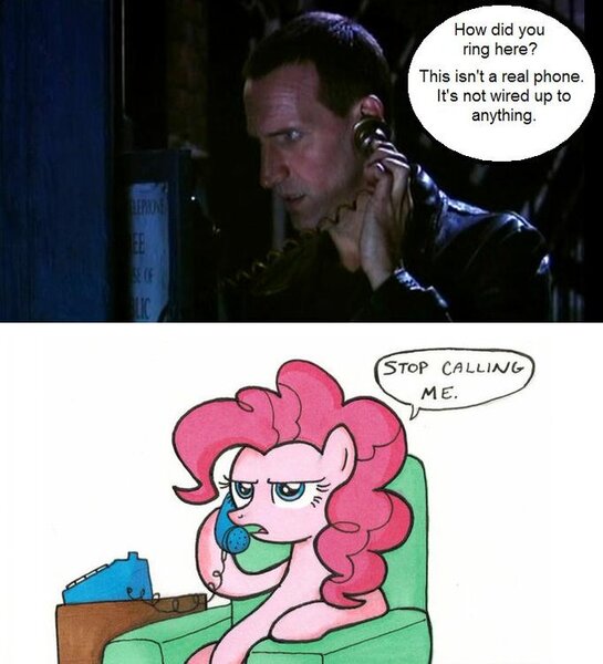 Size: 680x749 | Tagged: christopher eccleston, derpibooru import, doctor who, exploitable meme, meta, ninth doctor, phone, phone meme, pinkie pie, safe, tardis