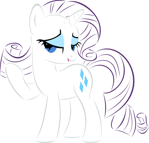 Size: 9900x9470 | Tagged: safe, artist:up1ter, derpibooru import, rarity, pony, unicorn, absurd resolution, cutie mark, female, hooves, horn, lineart, mare, open mouth, simple background, solo, transparent background, vector