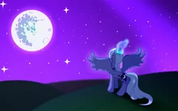 Size: 1920x1200 | Tagged: artist:warpout, derpibooru import, magic, mare in the moon, moon, night, princess luna, s1 luna, safe, solo, stars, the stars will aid in her escape, wallpaper