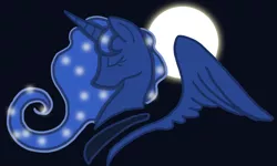 Size: 900x540 | Tagged: artist:yuzukimadoko, bust, derpibooru import, eyes closed, princess luna, profile, safe, solo