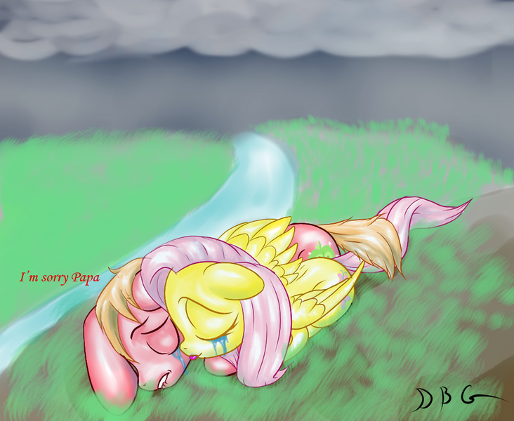 Size: 1000x820 | Tagged: safe, artist:da-goddamn-batguy, derpibooru import, big macintosh, fluttershy, earth pony, pony, crying, fluttermac, male, shipping, stallion, straight