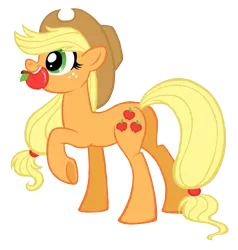 Size: 555x583 | Tagged: apple, applejack, artist:brah-j, derpibooru import, mouth hold, obligatory apple, safe, simple background, solo, transparent background