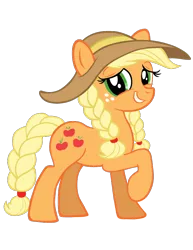 Size: 612x792 | Tagged: alternate hairstyle, applejack, artist:brah-j, derpibooru import, hat, safe, simple background, solo, sun hat, transparent background