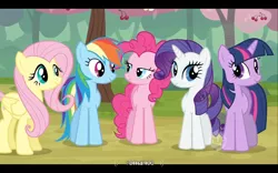 Size: 640x400 | Tagged: derpibooru import, fluttershy, out of context, pinkie pie, rainbow dash, rarity, romance, safe, screencap, the last roundup, twilight sparkle, youtube caption