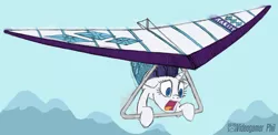 Size: 980x480 | Tagged: artist:videogamer-phil, derpibooru import, hang glider, hang gliding, rarity, safe, solo