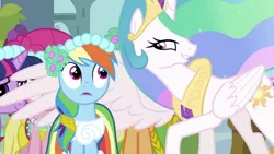 Size: 640x360 | Tagged: derpibooru import, imminent rape, out of context, princess celestia, rainbow dash, safe, screencap