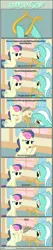 Size: 1063x4999 | Tagged: safe, artist:tritebristle, derpibooru import, bon bon, lyra heartstrings, sweetie drops, earth pony, pony, unicorn, comic:heartstrings, comic, facehoof, harp, lyre, musical instrument