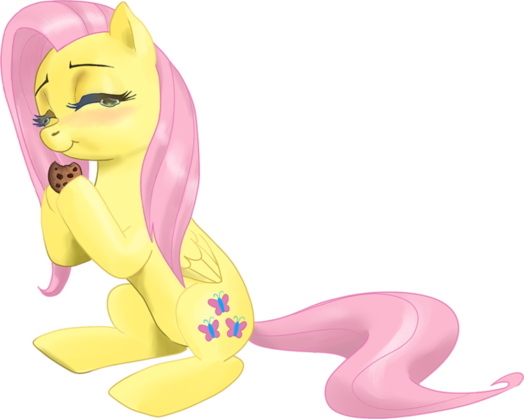 Size: 800x640 | Tagged: safe, artist:countcarbon, derpibooru import, fluttershy, cookie, nom, solo