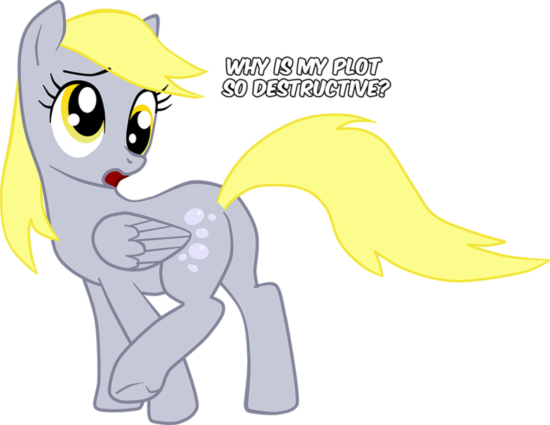 Size: 961x742 | Tagged: safe, artist:countcarbon, derpibooru import, derpy hooves, pegasus, pony, female, iron plot, mare, plot, solo