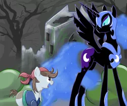 Size: 2000x1666 | Tagged: artist:cyb3rwaste, costume, derpibooru import, duo, nightmare moon, pipsqueak, pirate, safe