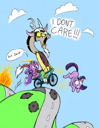 Size: 698x900 | Tagged: artist:mickeymonster, derpibooru import, discord, happy wheels, irresponsible dad, land mine, pewdiepie, safe, screwball, timmy, twilight sparkle