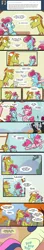 Size: 700x3985 | Tagged: safe, artist:egophiliac, derpibooru import, bon bon, carrot cake, cup cake, pinkie pie, sweetie drops, earth pony, pony, slice of pony life, balloon, carrot cup, clothes, female, heart, i must go, male, mare, nickname, pinkie being pinkie, shipping, stallion, straight, woonoggles