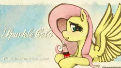 Size: 1920x1080 | Tagged: safe, artist:white-pwny, derpibooru import, fluttershy, pegasus, pony, fallout equestria, billboard, coca-cola, drinking straw, ministry mares, wallpaper