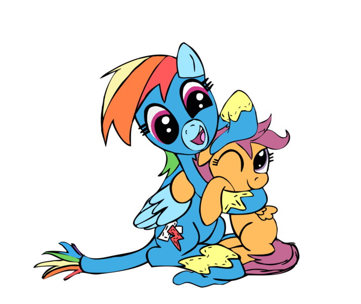 Size: 1027x864 | Tagged: safe, artist:tranquilmind, derpibooru import, rainbow dash, scootaloo, pegasus, pony, female, filly, mare, noogie, scootalove, simple background, transparent background