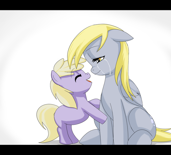 Size: 1700x1540 | Tagged: safe, artist:ninja-8004, derpibooru import, derpy hooves, dinky hooves, pegasus, pony, crying, equestria's best daughter, equestria's best mother, female, mare, mother and daughter