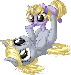 Size: 817x867 | Tagged: safe, artist:kittehkatbar, derpibooru import, derpy hooves, dinky hooves, pegasus, pony, equestria's best mother, female, mare, mother and daughter, simple background, transparent background