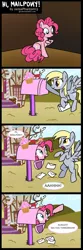 Size: 1000x3000 | Tagged: safe, artist:jackiephantom13, derpibooru import, derpy hooves, pinkie pie, pegasus, pony, chocolate with nuts, comic, female, mare, shrunk, spongebob squarepants