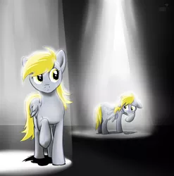 Size: 658x665 | Tagged: safe, artist:doomy, derpibooru import, derpy hooves, pegasus, pony, female, mare, sad, underp