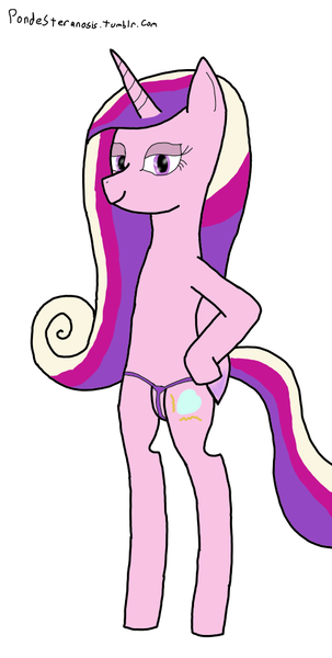 Size: 505x1000 | Tagged: anthro, artist needed, clothes, derpibooru import, panties, princess cadance, questionable, thong, underwear