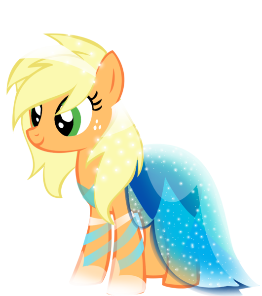 Size: 900x1017 | Tagged: alternate hairstyle, applejack, artist:sparkle-bubba, beautiful, clothes, derpibooru import, dress, loose hair, safe, simple background, solo, transparent background, vector