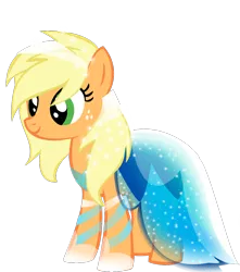 Size: 900x1017 | Tagged: alternate hairstyle, applejack, artist:sparkle-bubba, beautiful, clothes, derpibooru import, dress, loose hair, safe, simple background, solo, transparent background, vector