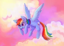 Size: 700x500 | Tagged: artist:orcacookie, cloud, cloudy, derpibooru import, rainbow dash, safe