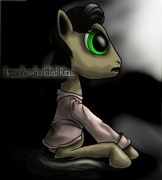 Size: 983x1097 | Tagged: artist:aaronmk, darkseed, derpibooru import, grimdark, mike dawson, murder, ponified