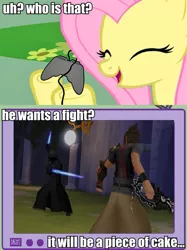 Size: 563x752 | Tagged: safe, derpibooru import, fluttershy, pony, exploitable meme, gamershy, kingdom hearts, meme, terra, this will end in tears, tv meme, xehanort, young xehanort