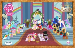 Size: 3400x2200 | Tagged: a canterlot wedding, apple bloom, applejack, blues, caramel, cherry fizzy, cutie mark crusaders, derpibooru import, fluttershy, hasbro, high res, hub logo, lyra heartstrings, mane seven, mane six, meadow song, minuette, my little pony logo, noteworthy, official, pinkie pie, poster, princess cadance, princess celestia, princess luna, rainbow dash, rarity, royal wedding, safe, scootaloo, season 2, shining armor, spike, sweetie belle, twilight sparkle, twinkleshine, wedding