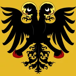 Size: 900x900 | Tagged: artist:aaronmk, coat of arms, derpibooru import, double-headed eagle, german, germany, gold background, heraldry, holy roman empire, ponified, safe, simple background