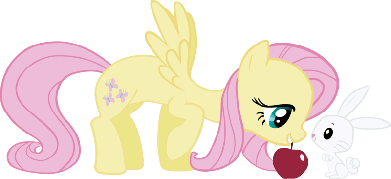 Size: 5000x2290 | Tagged: angel bunny, apple, artist:eamon-valda, derpibooru import, fluttershy, safe, simple background, transparent background, vector