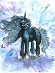 Size: 1574x2070 | Tagged: artist:vixetra, derpibooru import, princess luna, safe, solo, traditional art