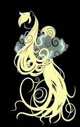 Size: 1700x2700 | Tagged: dead source, safe, artist:rainbowscreen, derpibooru import, derpy hooves, pegasus, pony, alternate hairstyle, cloud, female, lightning, mare, minimalist, solo