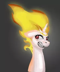 Size: 686x819 | Tagged: angry, artist:nikkuwalkanov, derpibooru import, evil grin, fire head, mane of fire, rapidash twilight, safe, scary, twilight sparkle